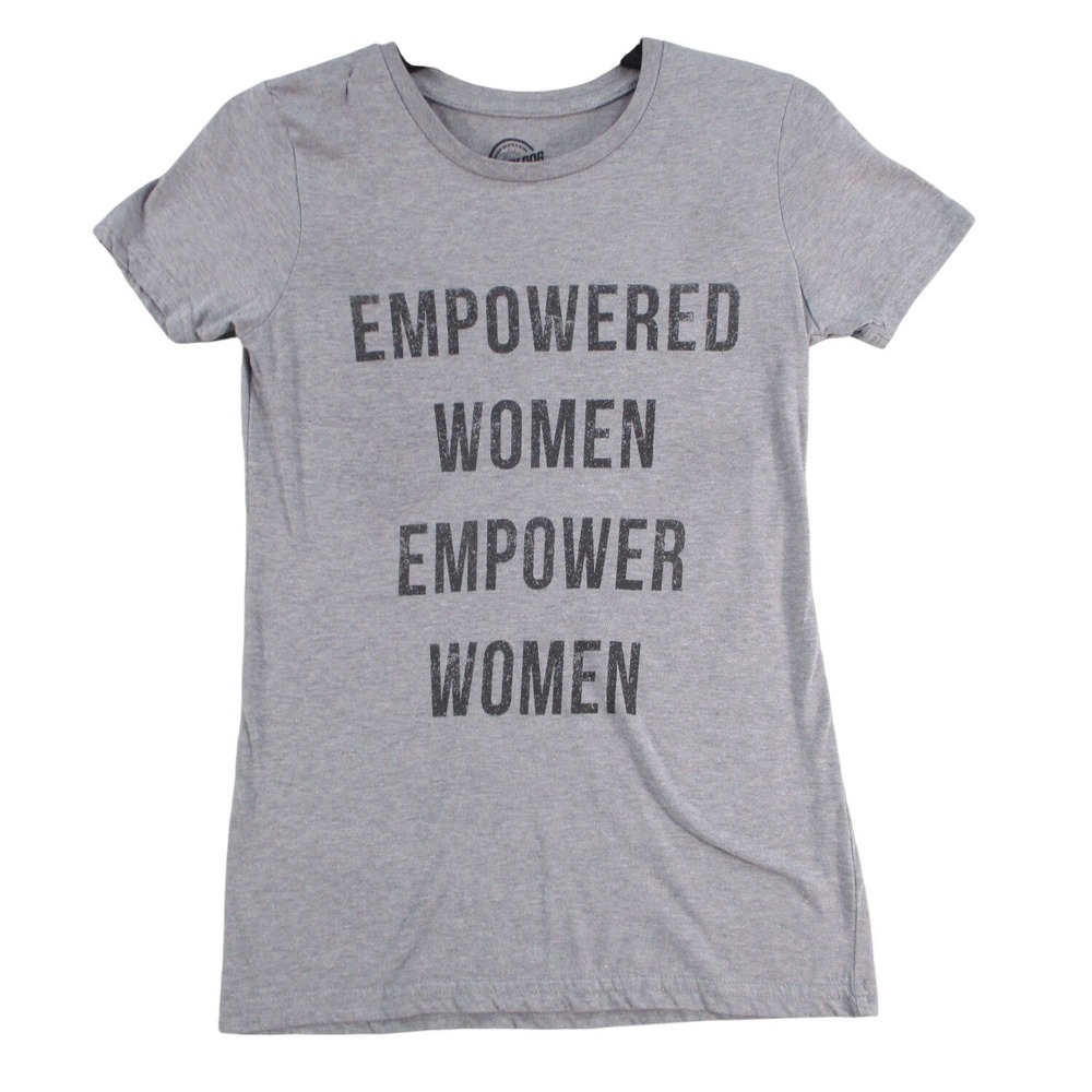 Crazy Dog T-Shirts Womens Small Gray Empowered Women Empower Women Graphic Tee